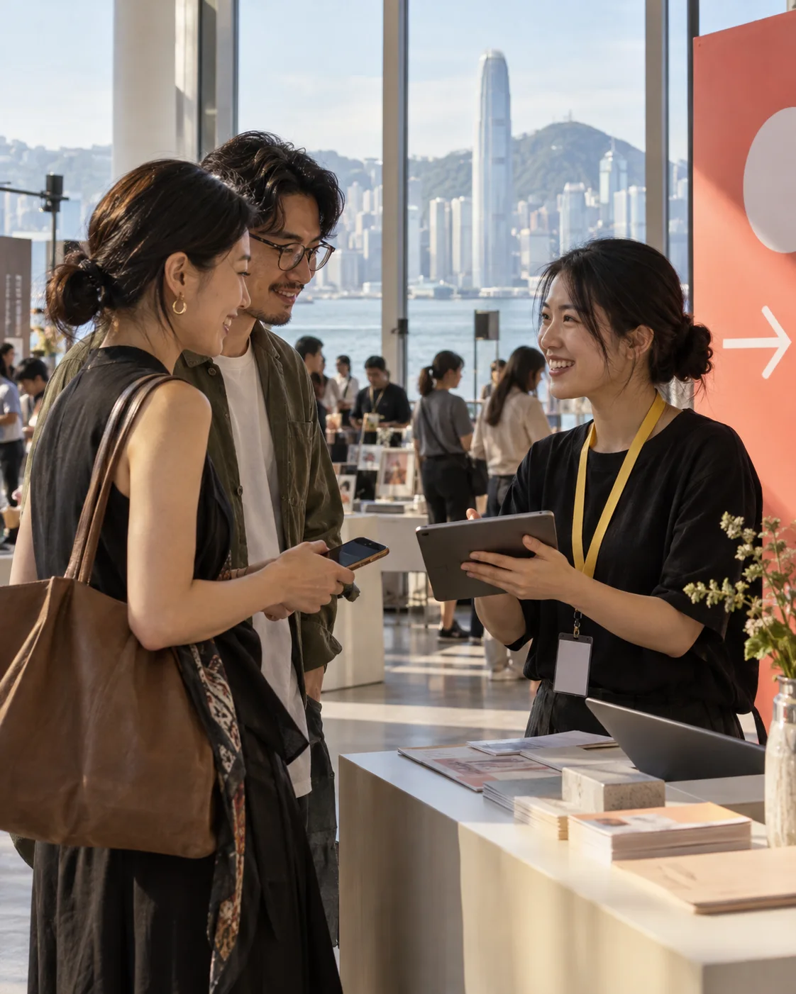 A welcome desk at a Hong Kong community event